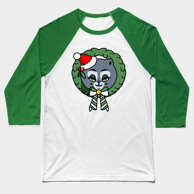 Festive Cattie Baseball T-Shirt by Thy Name Is Lexi